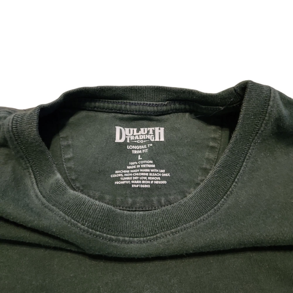 Duluth Trading Co Long Sleeve Trim Fit Green Tee - Picture 2 of 4